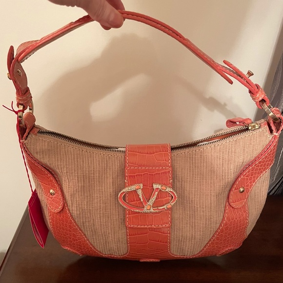 NWT Valentino Crocodile Raffia Hobo Bag - Picture 3 of 10